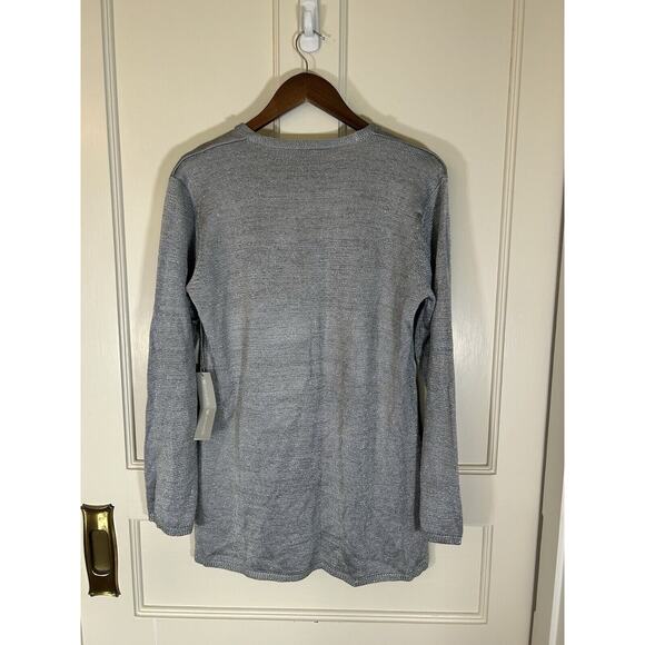 Vintage Worth Cardigan Womens Size Medium Silver Sparkle Designer Classic NWT - Picture 3 of 7